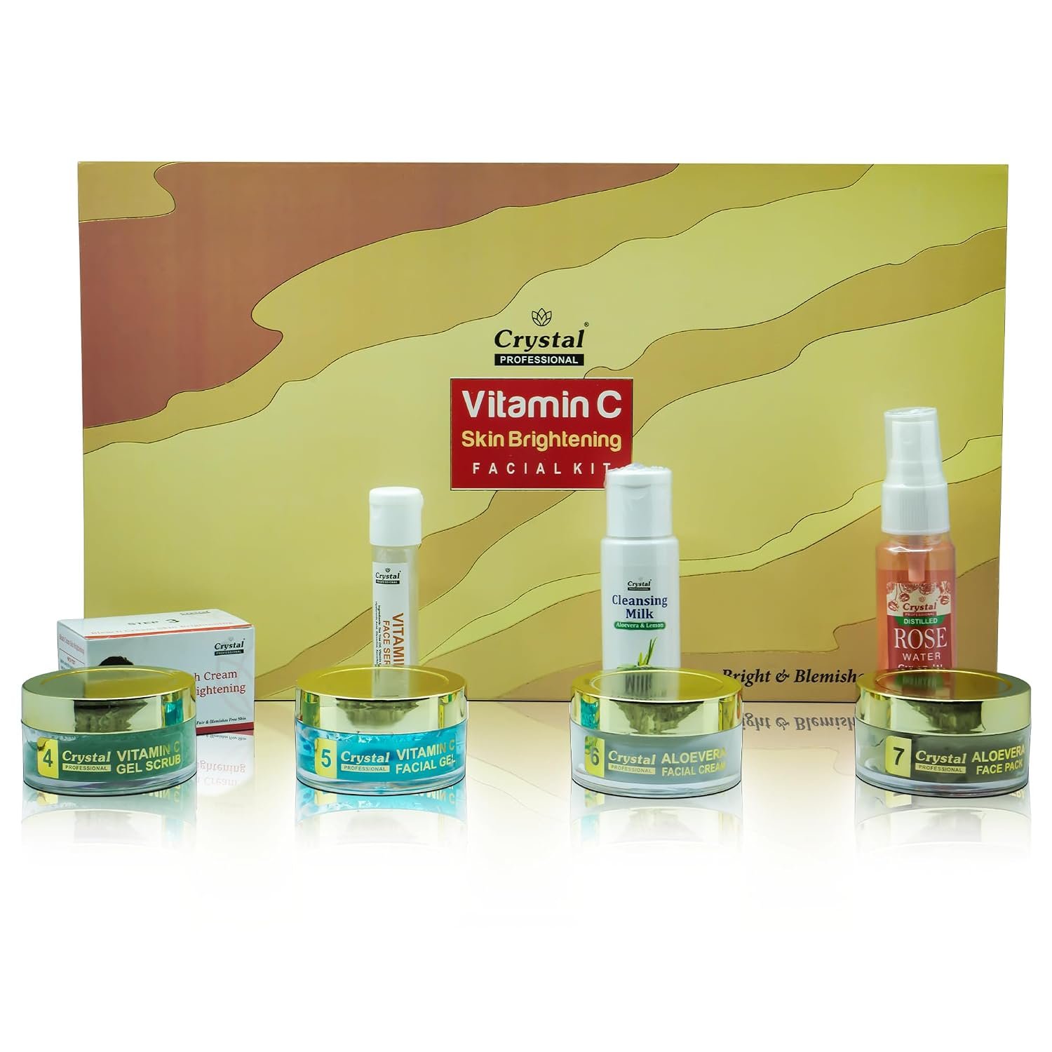 Vit C Skin Brightening Facial Kit for Women & Men | Professional 8-in-1 Facial kit | Suitable for All Skin Types
